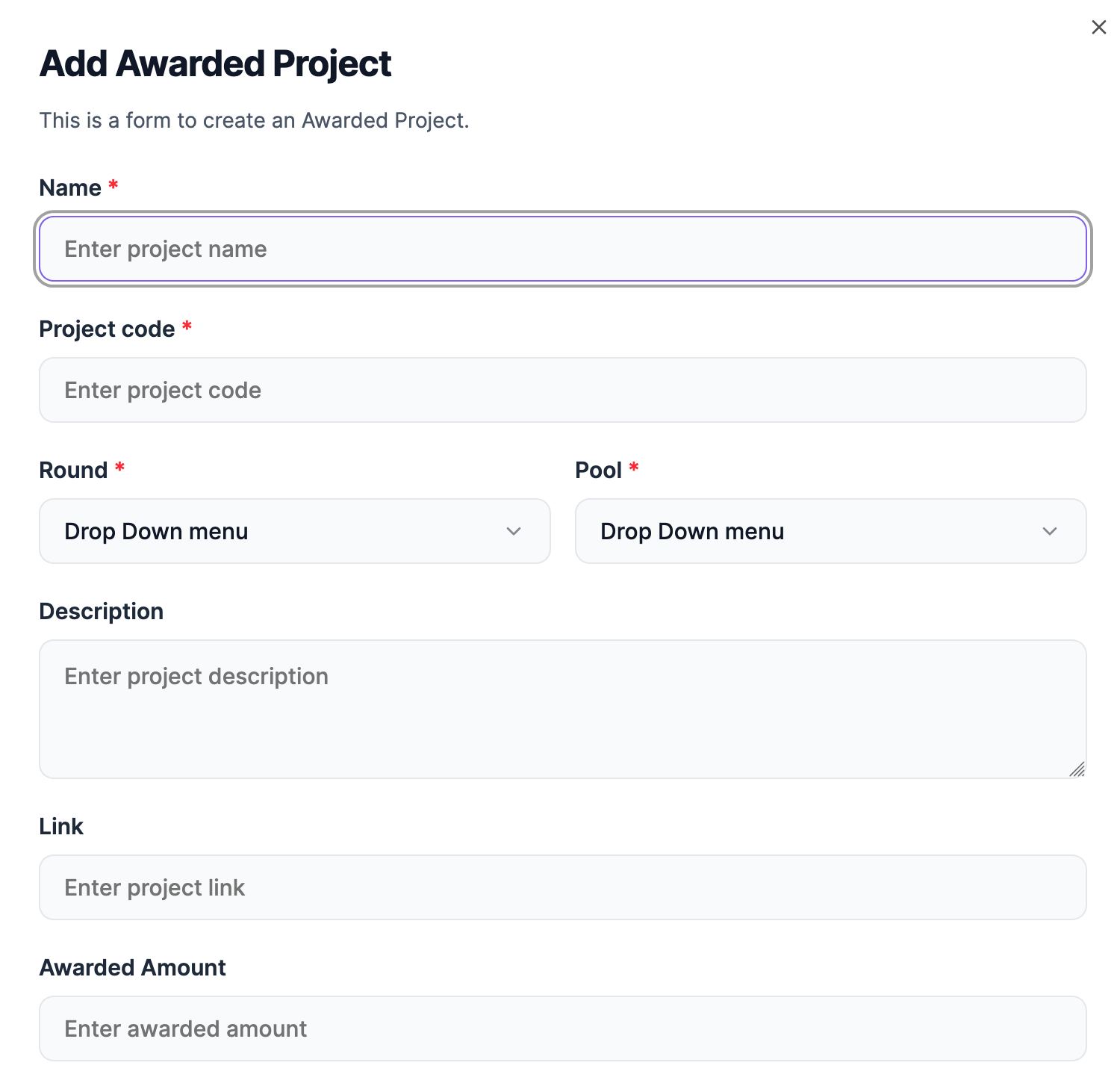 add awarded project
