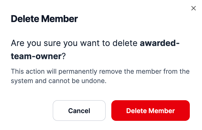 delete member