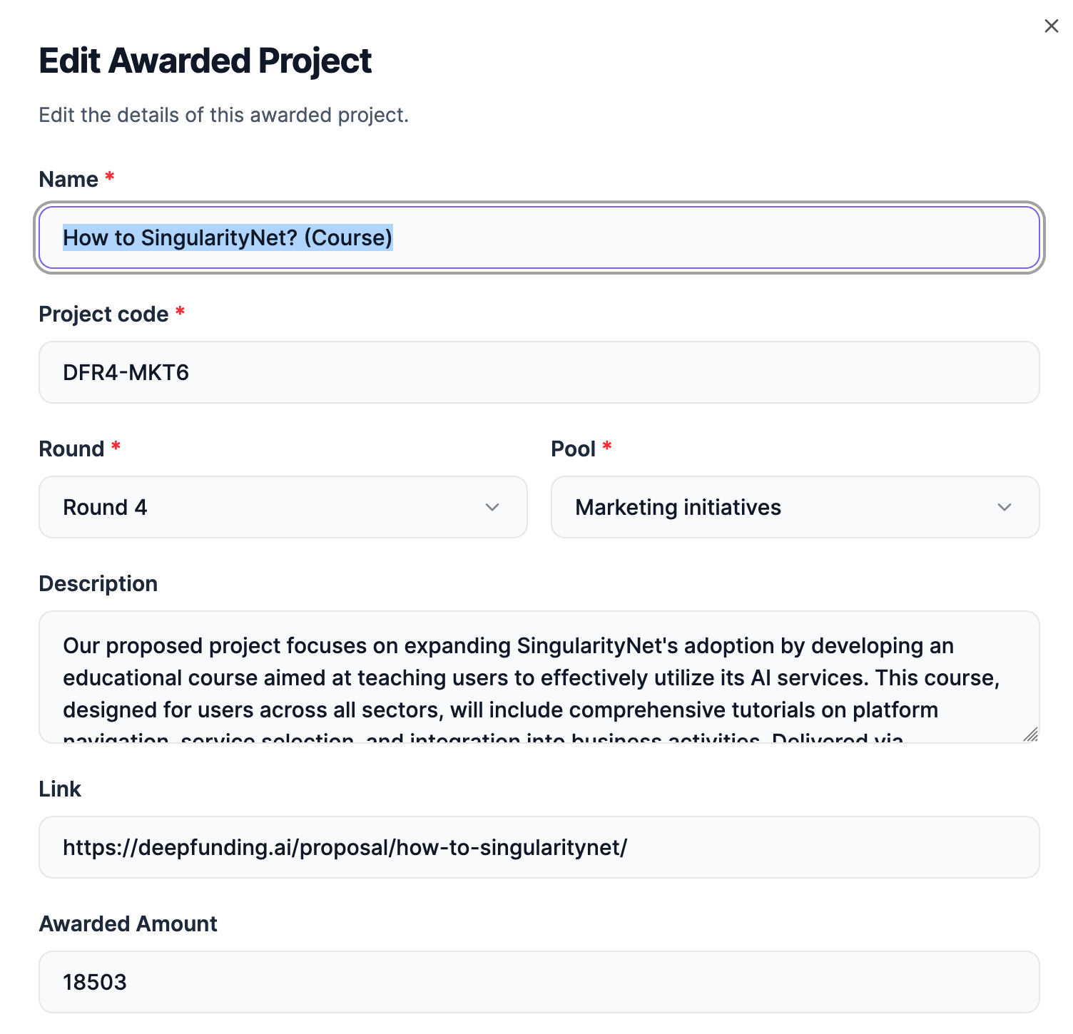 edit project
